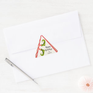 Pegatina Triangular Jolly Navidades Elf Legs Holiday