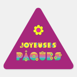 Pegatina Triangular Joyeuses Pâques