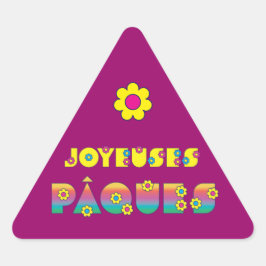 Pegatina Triangular Joyeuses Pâques