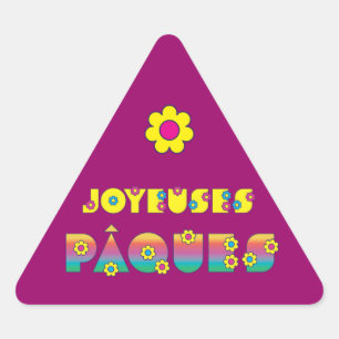 Pegatina Triangular Joyeuses Pâques