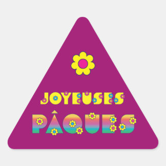 Pegatina Triangular Joyeuses Pâques
