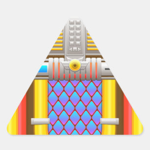 Pegatina Triangular Jukebox de estilo antiguo de los años 50
