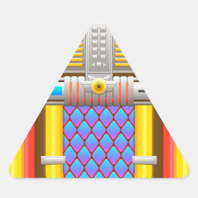 Pegatina Triangular Jukebox de estilo antiguo de los años 50 (Anverso)
