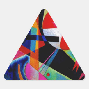 Pegatina Triangular Kandinsky con pintura abstracta azul
