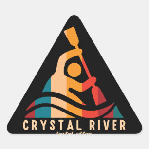 Pegatina Triangular Kayak del río Retro Crystal