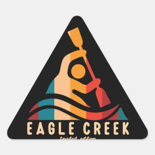 Pegatina Triangular Kayak Retro Eagle Creek
