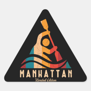 Pegatina Triangular Kayak Retro Manhattan