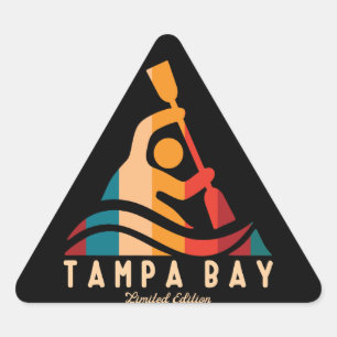 Pegatina Triangular Kayaking Retro Tampa Bay