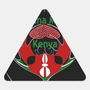Pegatina Triangular Kenia Raha Hakuna Matata.jpg