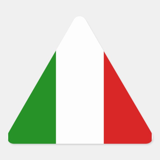 Pegatina Triangular La bandera de Italia (Anverso)