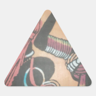 Pegatina Triangular La belleza eterna de la tradición masái