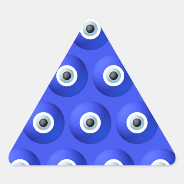 Pegatina Triangular La buena suerte ampara contra el patrón de ojos ma (Anverso)
