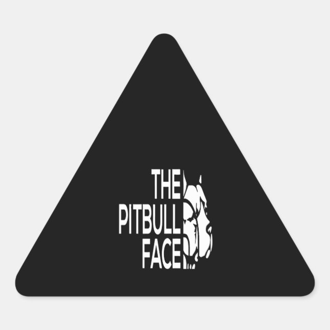 Pegatina Triangular La cara de Pitbull (Anverso)