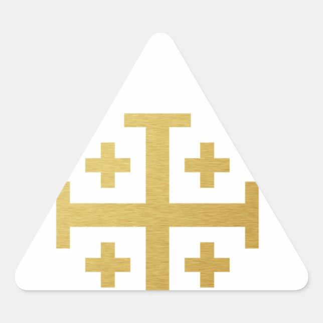 Pegatina Triangular La Cruz de Jerusalén - Edición Gold (Anverso)