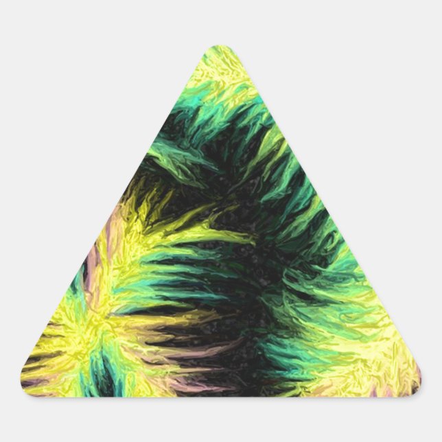 Pegatina Triangular La luz como un diseño de pluma (Anverso)