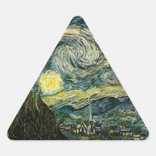 Pegatina Triangular La noche estrellada de Vincent van Gogh (1889)