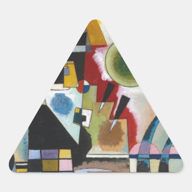 Pegatina Triangular La pintura abstracta de Kandinsky se balancea (Anverso)