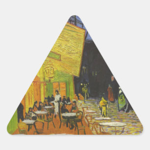 Pegatina Triangular La terraza del Van Gogh Cafe Post-Impresionista