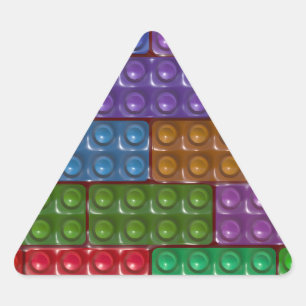 Pegatina Triangular Ladrillos del constructor - Arcoiris