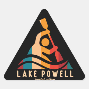 Pegatina Triangular Lago Retro Powell Kayaking