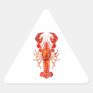 Pegatina Triangular Langosta poligonal roja