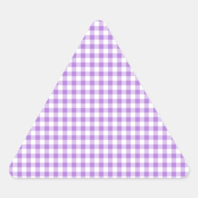 Pegatina Triangular Lavender Gingham (Anverso)