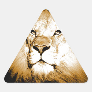 Pegatina Triangular León