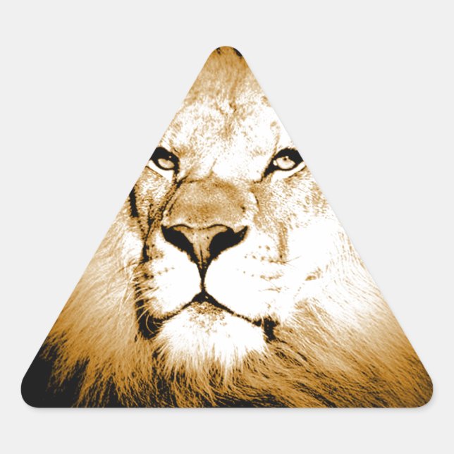 Pegatina Triangular León (Anverso)