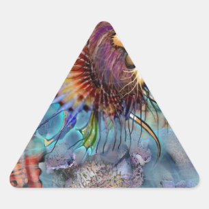 Pegatina Triangular León