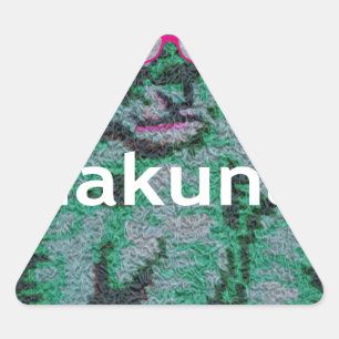 Pegatina Triangular León verde con gafas rosas "Hakuna Matata" Arte