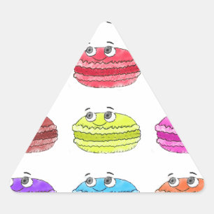 Pegatina Triangular Les Macarons Cute Personalizado