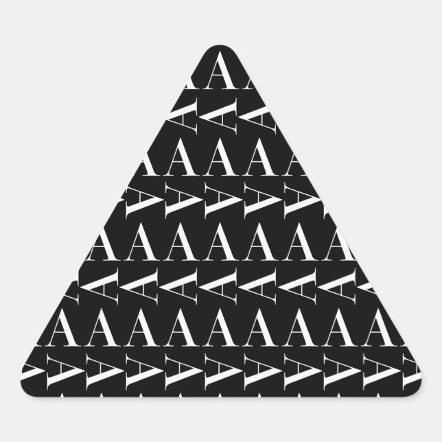 Pegatina Triangular Letra inicial A de monograma (Anverso)