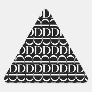 Pegatina Triangular Letra inicial monograma D