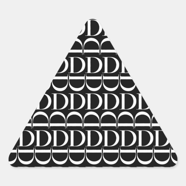 Pegatina Triangular Letra inicial monograma D (Anverso)