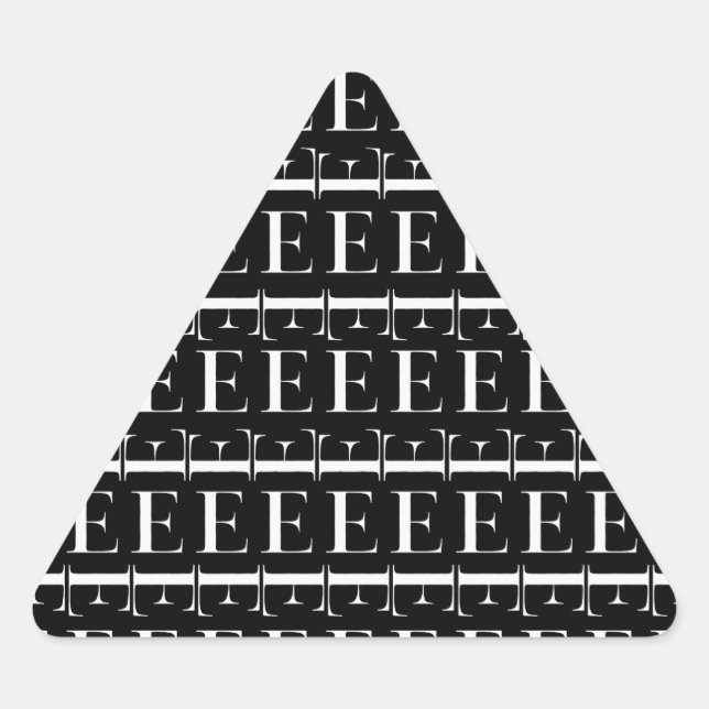 Pegatina Triangular Letra inicial monograma E (Anverso)