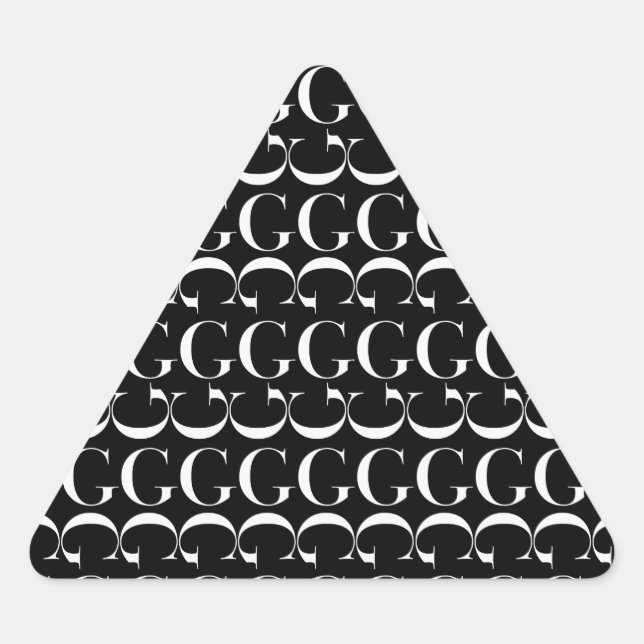 Pegatina Triangular Letra inicial monograma G (Anverso)