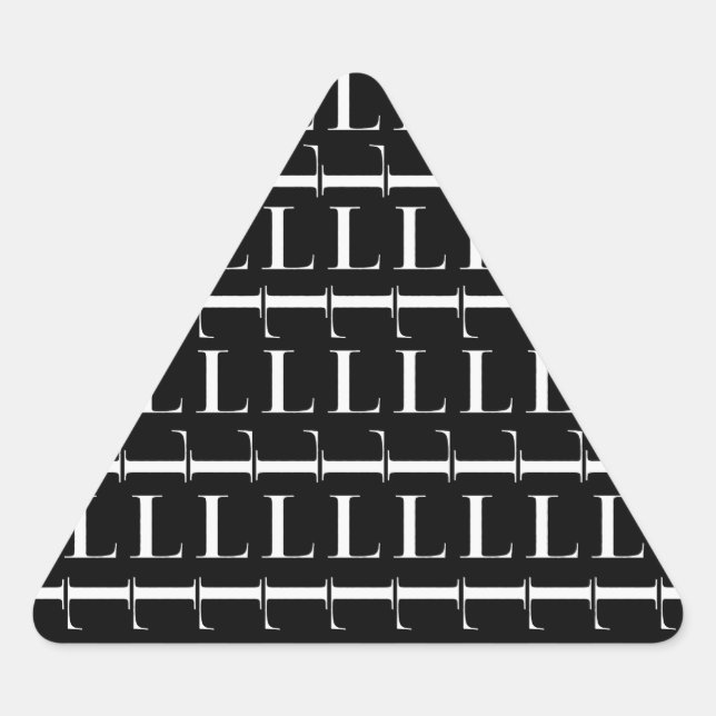 Pegatina Triangular Letra inicial monograma L (Anverso)