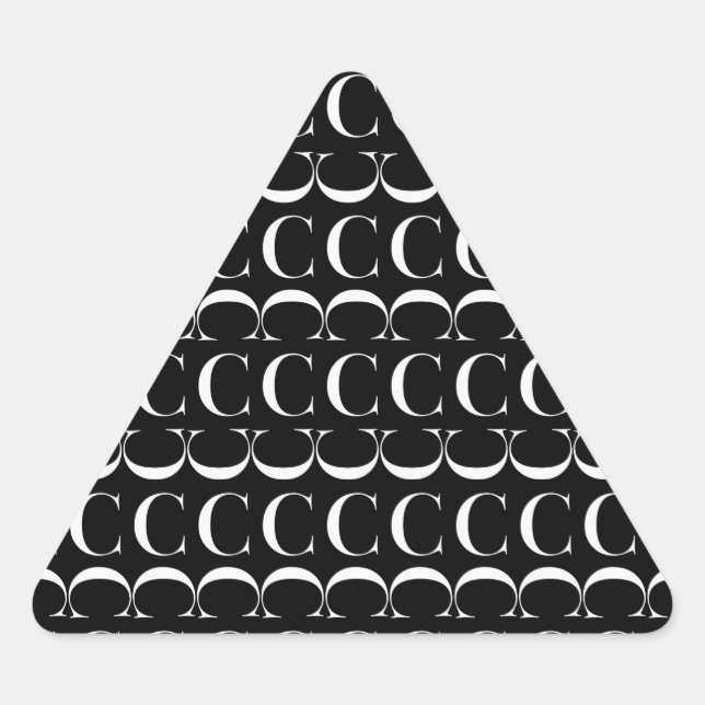 Pegatina Triangular Letra monográfica inicial C (Anverso)