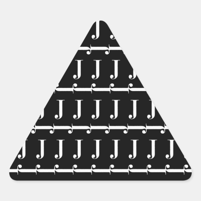 Pegatina Triangular Letra monográfica inicial J (Anverso)