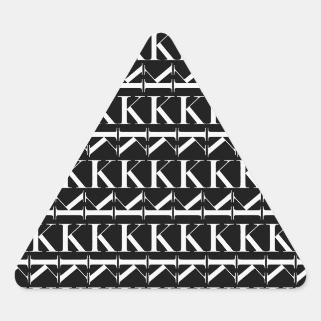 Pegatina Triangular Letra monográfica inicial K (Anverso)