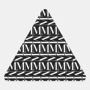 Pegatina Triangular Letra monográfica inicial M