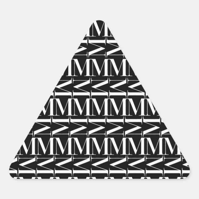 Pegatina Triangular Letra monográfica inicial M (Anverso)