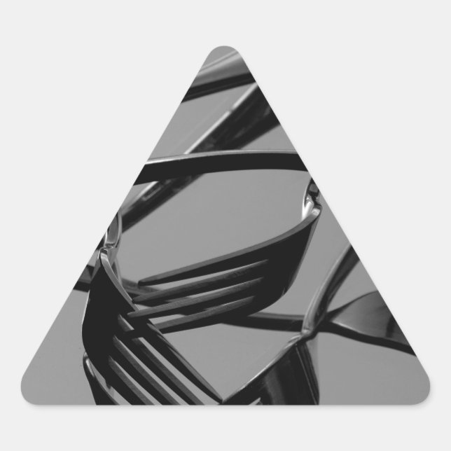 Pegatina Triangular Levitación de Tenedor (Anverso)