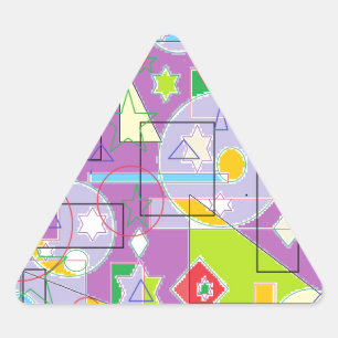 Pegatina Triangular Línea púrpura
