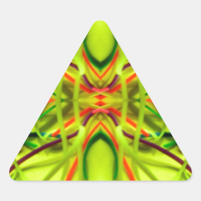 Pegatina Triangular Líneas curvadas de cal de limón por BethofArt (Anverso)