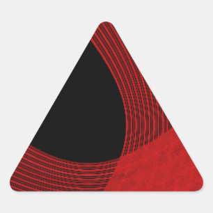 Pegatina Triangular Líneas modernas rojo y negro