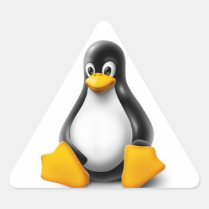 Pegatina Triangular Linux Tux el Pingüino
