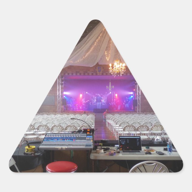 Pegatina Triangular Listo para un concierto (Anverso)