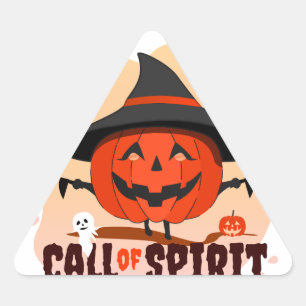 Pegatina Triangular Llamado de Espíritu de Halloween