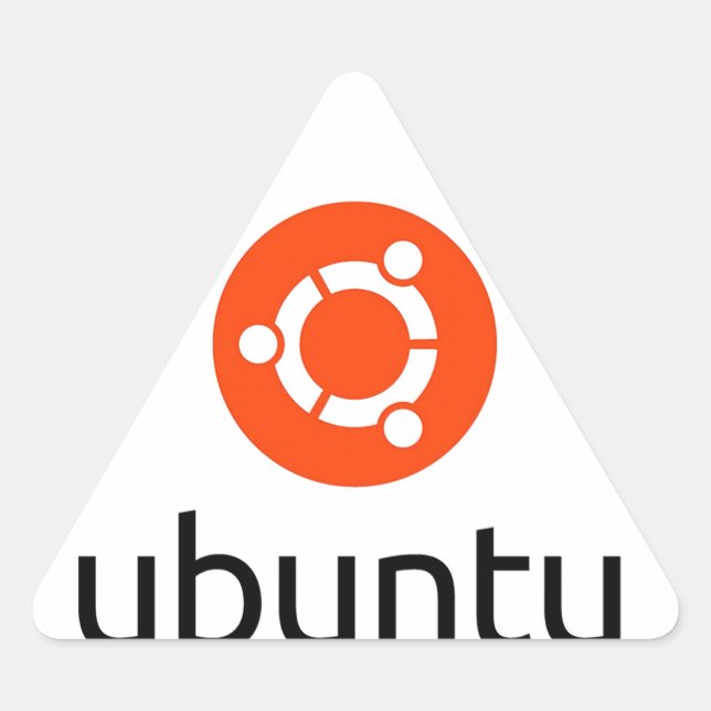 Pegatina Triangular Logo de Ubuntu Linux (Anverso)
